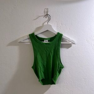 Aritzia TNA Ribbed Cropped Racer Tank - XS, Green